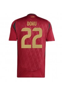 Belgia Jeremy Doku #22 Fotballdrakt Hjemme Klær EM 2024 Korte ermer